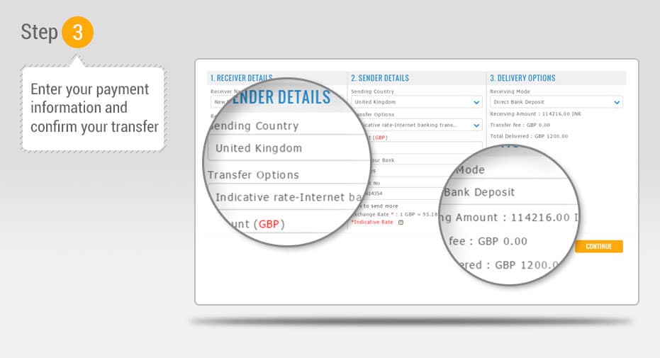 Send Money to India Step 3 Image